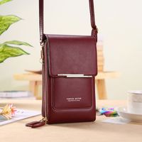 Women's All Seasons Pu Leather Solid Color Fashion Square Zipper Phone Wallet sku image 4