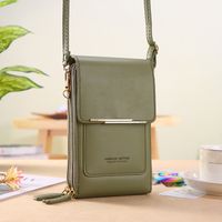 Women's All Seasons Pu Leather Solid Color Fashion Square Zipper Phone Wallet sku image 2