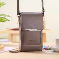 Women's All Seasons Pu Leather Solid Color Fashion Square Zipper Phone Wallet sku image 7