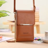 Women's All Seasons Pu Leather Solid Color Fashion Square Zipper Phone Wallet sku image 8