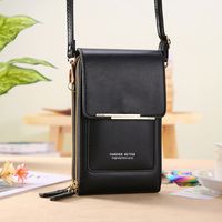 Women's All Seasons Pu Leather Solid Color Fashion Square Zipper Phone Wallet sku image 3