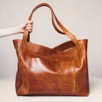 Women's Large All Seasons Pu Leather Solid Color Fashion Square Lock Clasp Tote Bag main image 4