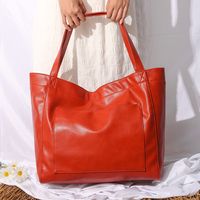 Women's Large All Seasons Pu Leather Solid Color Fashion Square Lock Clasp Tote Bag sku image 6