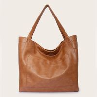 Women's Large All Seasons Pu Leather Solid Color Fashion Square Lock Clasp Tote Bag sku image 9
