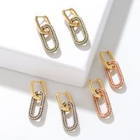Fashion Geometric Copper Plating Zircon Earrings 1 Pair main image 5
