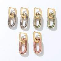 Fashion Geometric Copper Plating Zircon Earrings 1 Pair main image 2