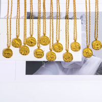 201 Stainless Steel Retro Plating Constellation Pendant Necklace main image 5