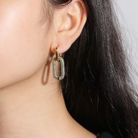Fashion Geometric Copper Plating Zircon Earrings 1 Pair main image 3