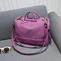 Women's Fashion Solid Color Pu Leather Travel Bags sku image 2