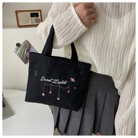 Women's Small Spring&summer Canvas Solid Color Streetwear Square Zipper Shoulder Bag main image 4