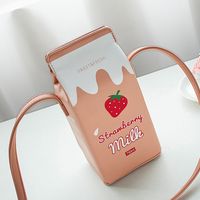 Women's Small Pu Leather Fruit Cute Square Magnetic Buckle Cosmetic Bag Phone Wallet Crossbody Bag main image 5