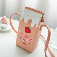 Women's Small Pu Leather Fruit Cute Square Magnetic Buckle Cosmetic Bag Phone Wallet Crossbody Bag main image 4