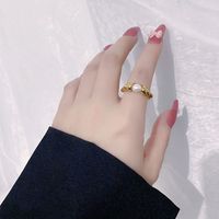 Ins Style Solid Color Titanium Steel Pearl Rings 1 Piece main image 4