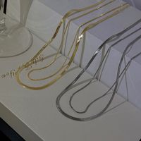Ins-stil Einfarbig Titan Stahl Überzug Geschichtete Halskette 1 Stück main image 1