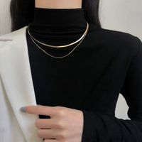 Ins Style Solid Color Titanium Steel Plating Layered Necklaces 1 Piece main image 5