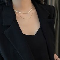 Ins Style Solid Color Titanium Steel Plating Layered Necklaces 1 Piece main image 2