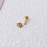 1 Piece Fashion Crown Plating Titanium Steel Zircon Ear Studs main image 4