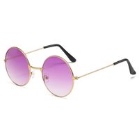 Punk Streetwear Solid Color Ac Round Frame Full Frame Women's Sunglasses main image 4