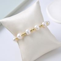 1 Piece Fashion Heart Shape Freshwater Pearl Copper Handmade Bracelets sku image 3