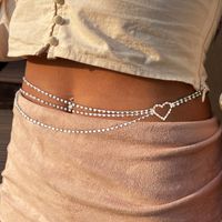 Fashion Heart Shape Alloy Plating Zircon Women's Chain Belts 1 Piece main image 2
