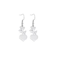 Fashion Heart Shape Stainless Steel Plating Drop Earrings 1 Piece 1 Pair sku image 1