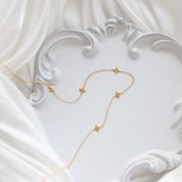 Einfacher Stil Vierblättriges Kleeblatt Titan Stahl Halskette main image 1