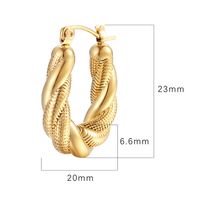 Mode Forme En U Acier Inoxydable Placage Boucles D'oreilles Cerceau 1 Paire main image 5