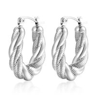 Fashion U Shape Stainless Steel Plating Hoop Earrings 1 Pair sku image 1