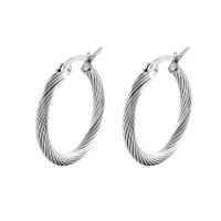Fashion Round Stainless Steel Plating Hoop Earrings 1 Pair main image 4