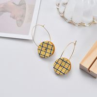 1 Pair Fashion Houndstooth Color Block Alloy Earrings main image 3
