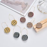 1 Pair Fashion Houndstooth Color Block Alloy Earrings main image 1