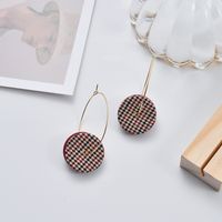 1 Pair Fashion Houndstooth Color Block Alloy Earrings sku image 2