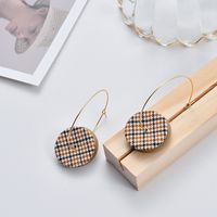 1 Pair Fashion Houndstooth Color Block Alloy Earrings sku image 4