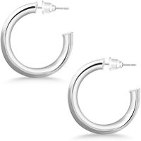 Simple Style Solid Color Stainless Steel Hoop Earrings 1 Pair sku image 13