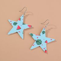 1 Pair Fashion Water Droplets Pu Leather Copper Printing Women's Earrings main image 3