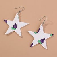 1 Pair Fashion Water Droplets Pu Leather Copper Printing Women's Earrings main image 2