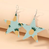 1 Pair Fashion Water Droplets Pu Leather Copper Printing Women's Earrings main image 8