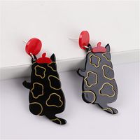 Wholesale Jewelry 1 Pair Cartoon Style Animal Cat Arylic Drop Earrings sku image 4