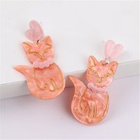 Wholesale Jewelry 1 Pair Cartoon Style Animal Cat Arylic Drop Earrings sku image 2