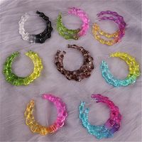 1 Pair Fashion Colorful Transparent Arylic Women's Hoop Earrings main image 4