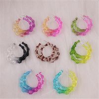 1 Pair Fashion Colorful Transparent Arylic Women's Hoop Earrings main image 1