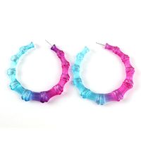 1 Pair Fashion Colorful Transparent Arylic Women's Hoop Earrings main image 3