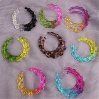 1 Pair Fashion Colorful Transparent Arylic Women's Hoop Earrings main image 2