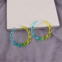 1 Pair Fashion Colorful Transparent Arylic Women's Hoop Earrings sku image 3