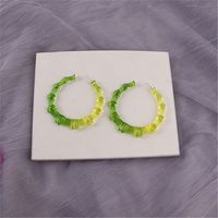 1 Pair Fashion Colorful Transparent Arylic Women's Hoop Earrings sku image 7