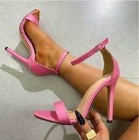 Women's Fashion Solid Color Round Toe Ankle Strap Sandals main image 2
