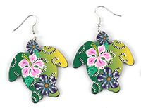 1 Pair Ethnic Style Tortoise Flower Arylic Women's Drop Earrings sku image 6