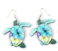 1 Pair Ethnic Style Tortoise Flower Arylic Women's Drop Earrings sku image 5