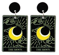1 Paar Komisch Sonne Mond Katze Aryl Tropfenohrringe sku image 5