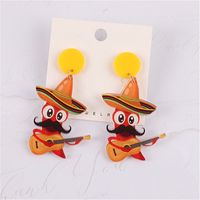 1 Pair Fashion Color Block Arylic Patchwork Women's Ear Studs sku image 1